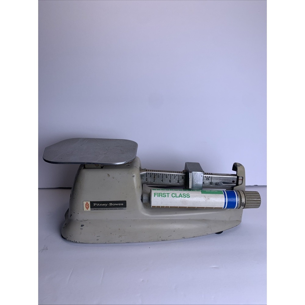 VINTAGE Pitney‎ Bowes Mechanical Balance Beam Postal Scale 16 Ounce USA
